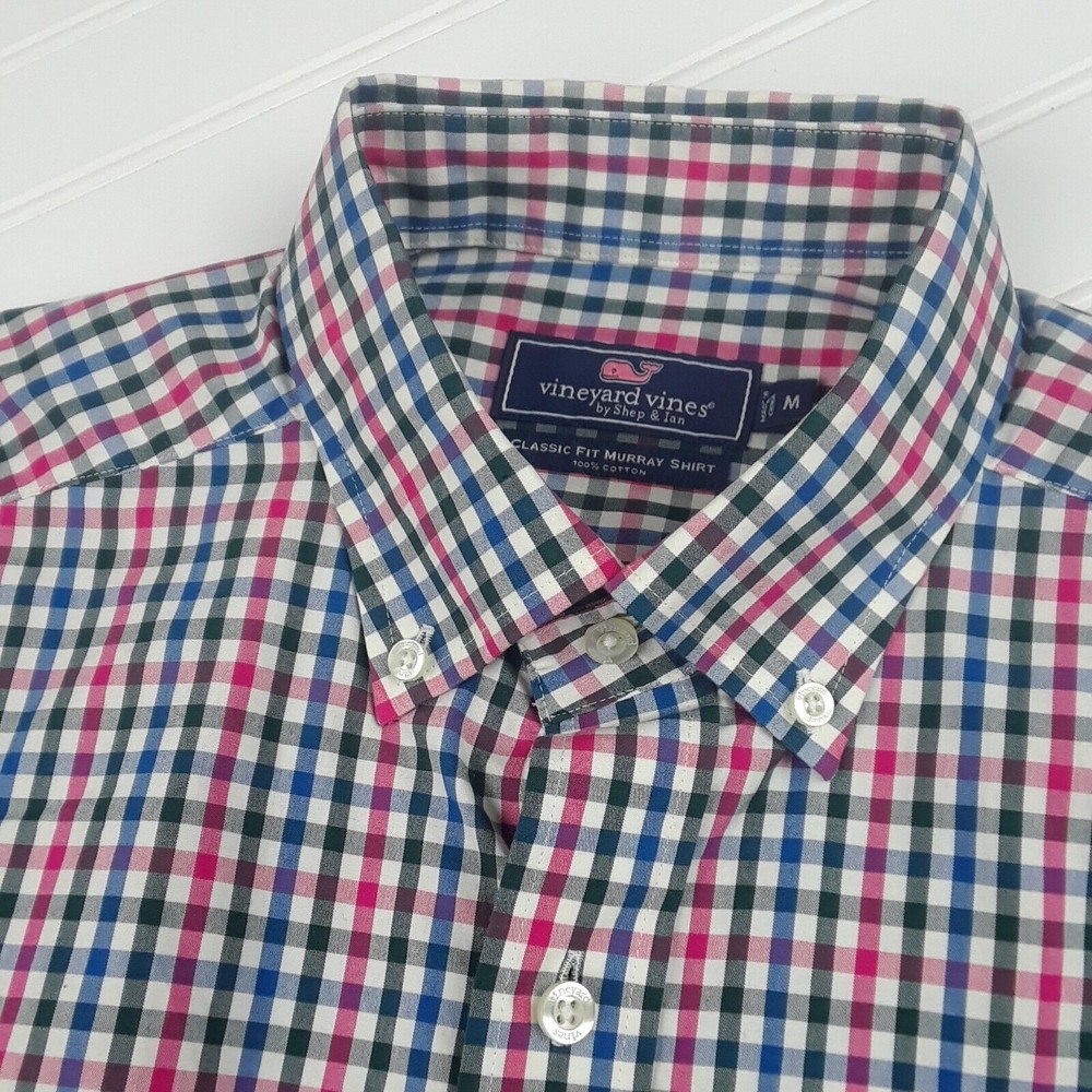 Vineyard Vines Long Sleeve Plaid Button Down Colorful Classic  Men's Medium